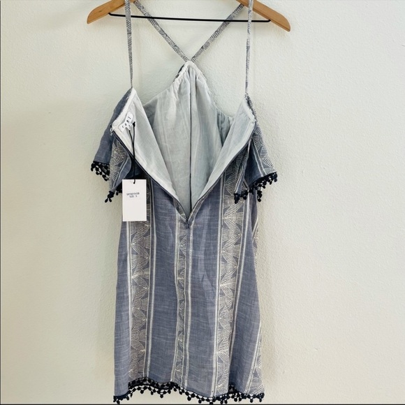 NEW THML Summer Cotton Halter Ruffle Summer Dress Size L - Picture 4 of 11